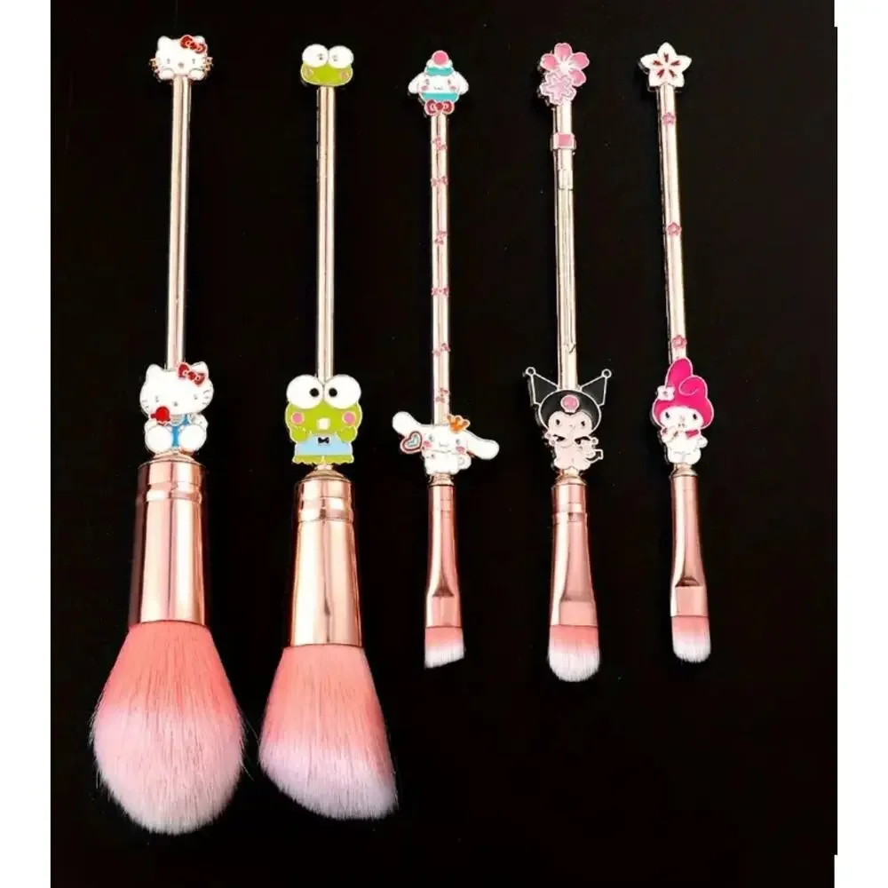 Hello Kitty Kuromi Brush Set Foundation Blending Conceal Eyebrow Powder + Pouch